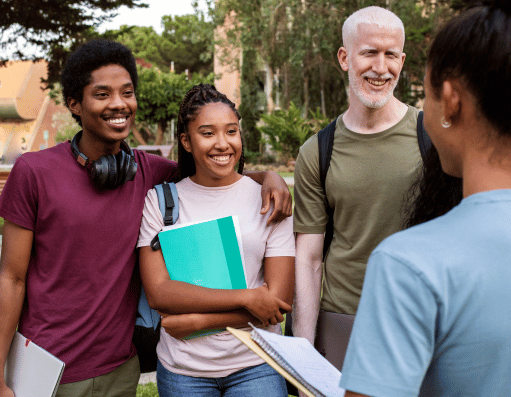 a group of students interacting